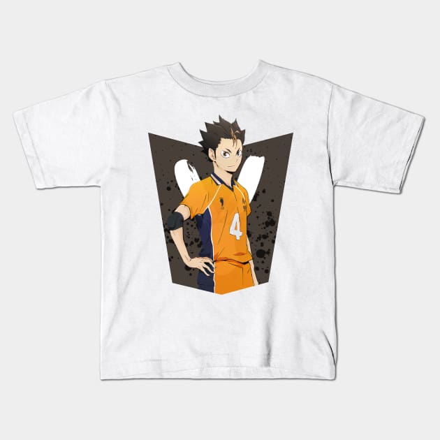 Haikyuu!!: Yu Nishinoya Ink Design Kids T-Shirt by InalZ